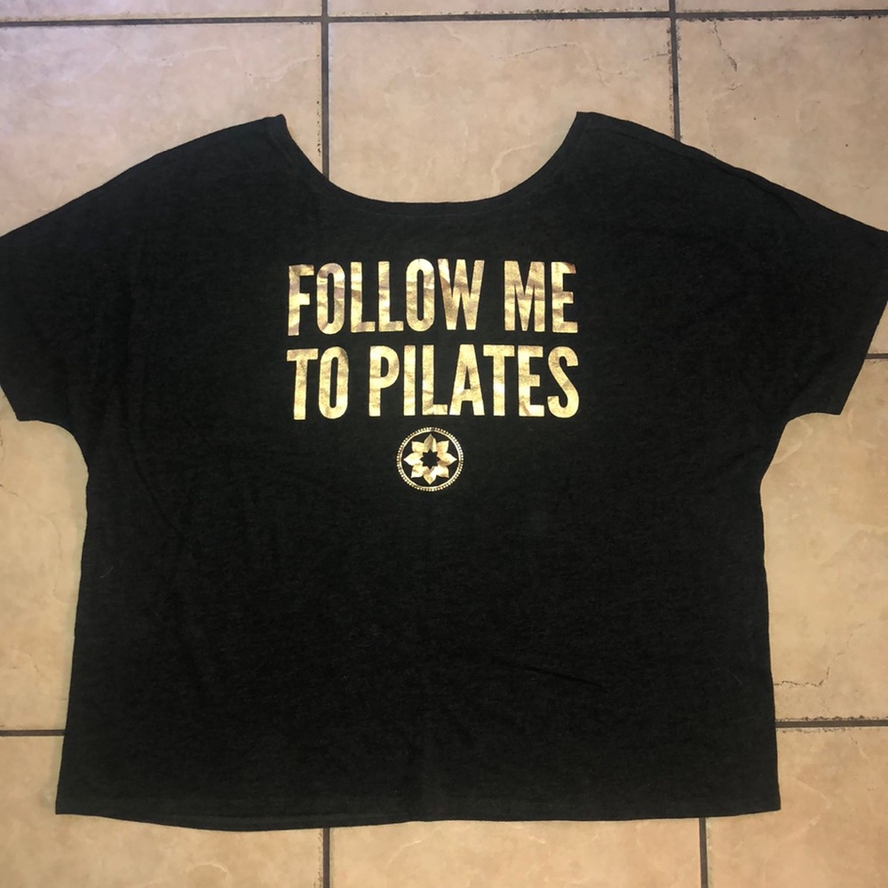 Charcoal grey FOLLOW ME TO PILATES t-shirt